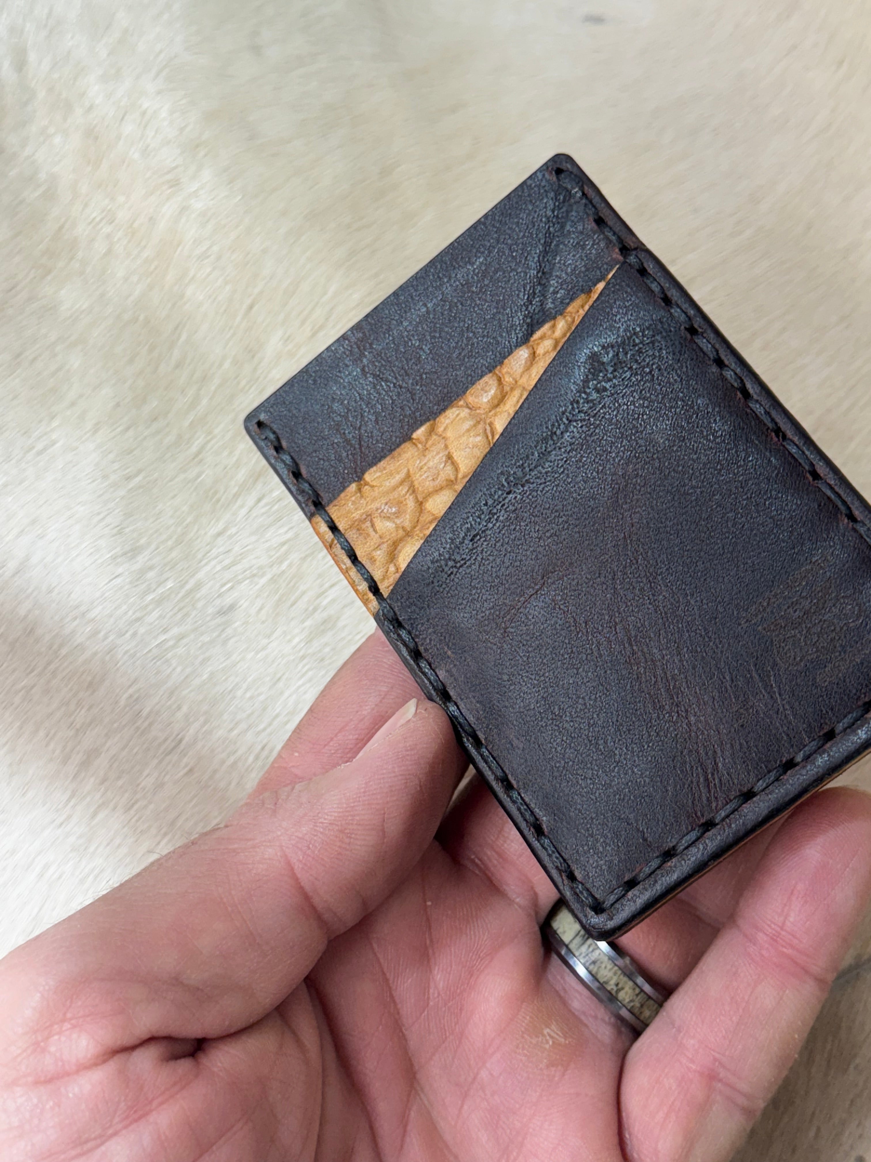 Leather Card Wallet Minimalist Style