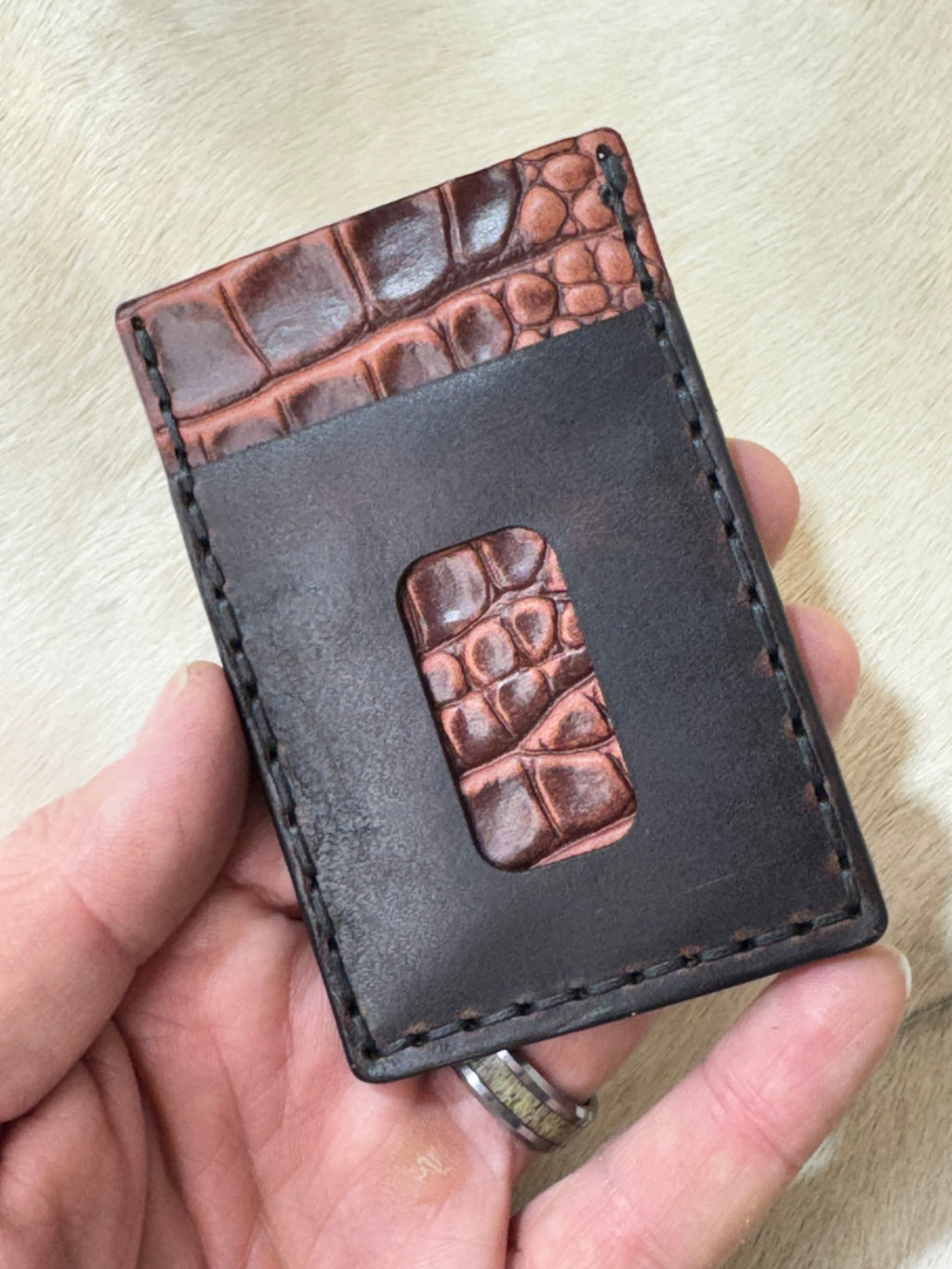 Leather Card Wallet Minimalist Style