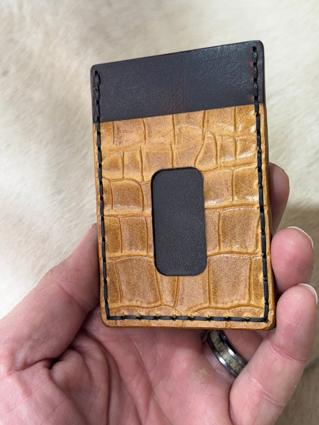 Leather Card Wallet Minimalist Style
